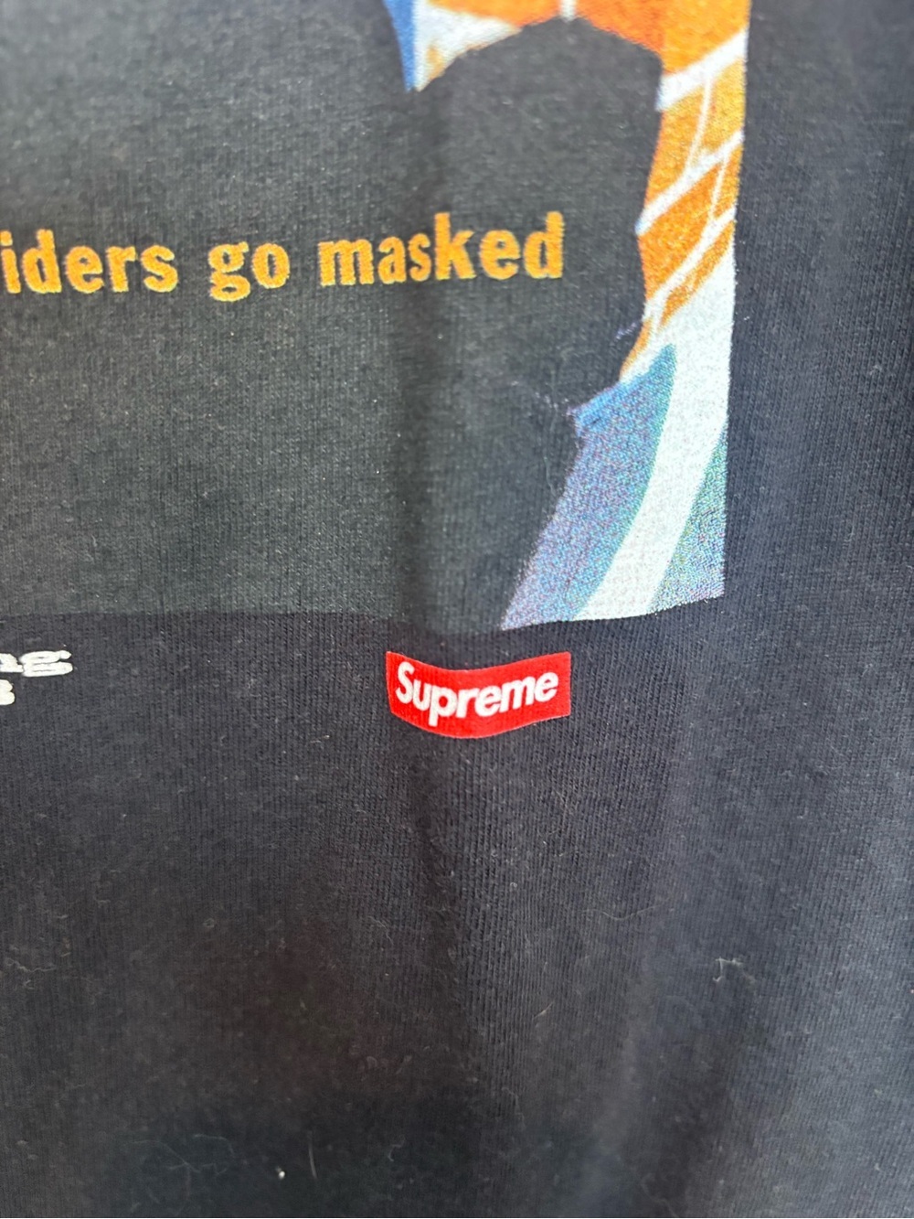 Supreme Black Tee with Green Melvins Banner and Multi-Color Graphic - Picture 4 of 4
